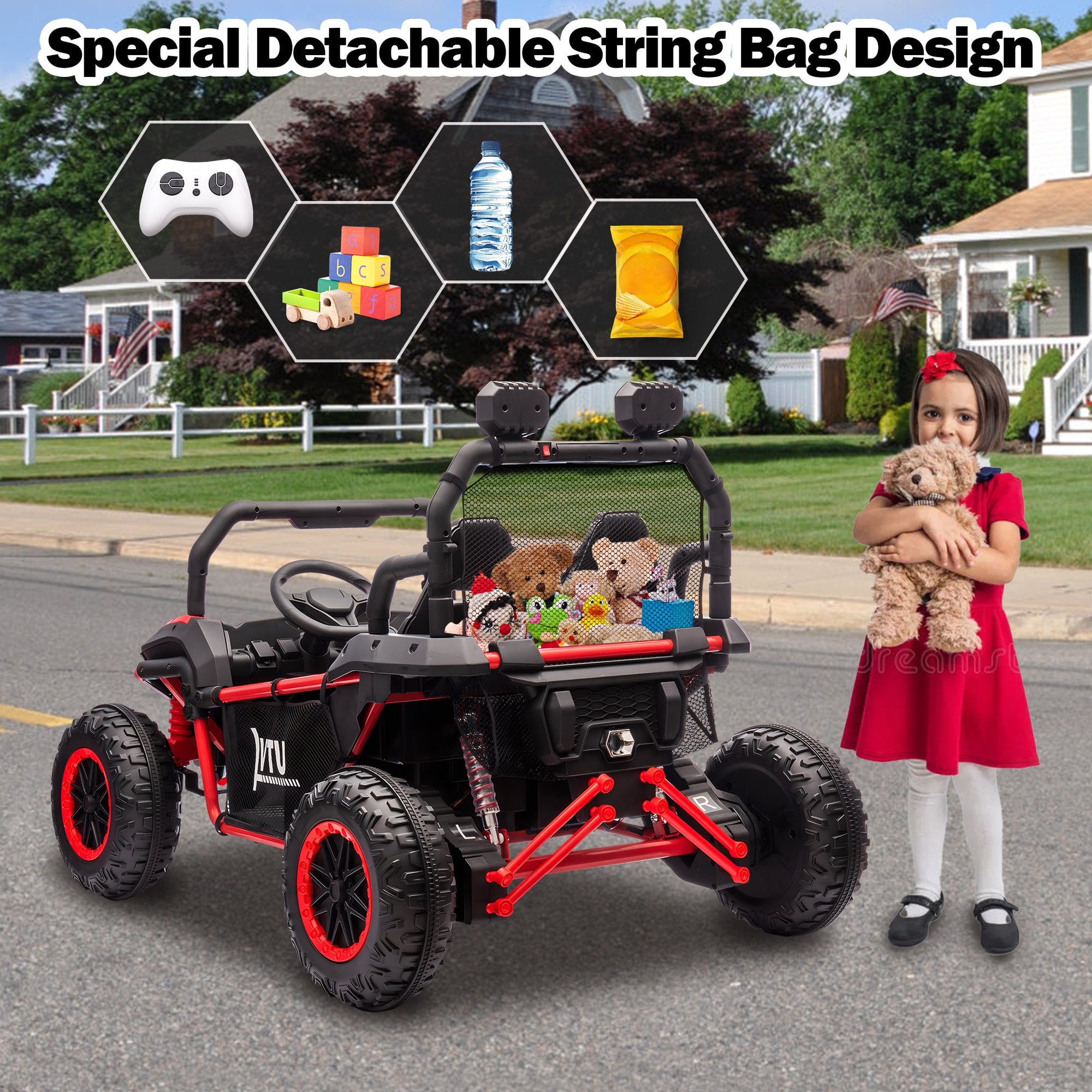 Veículo elétrico infantil de dupla ocupação 24V