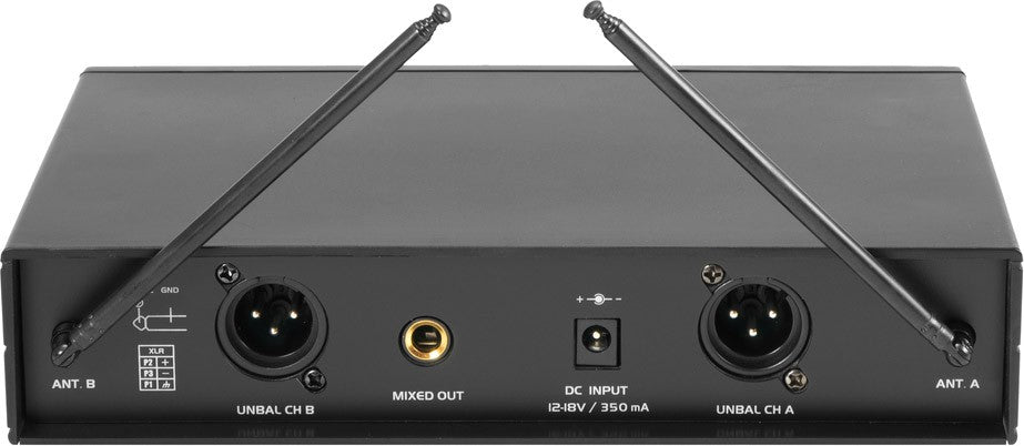 Microfone Sem Fio Duplo VHF-102 – Sistema Wireless VHF Profissional