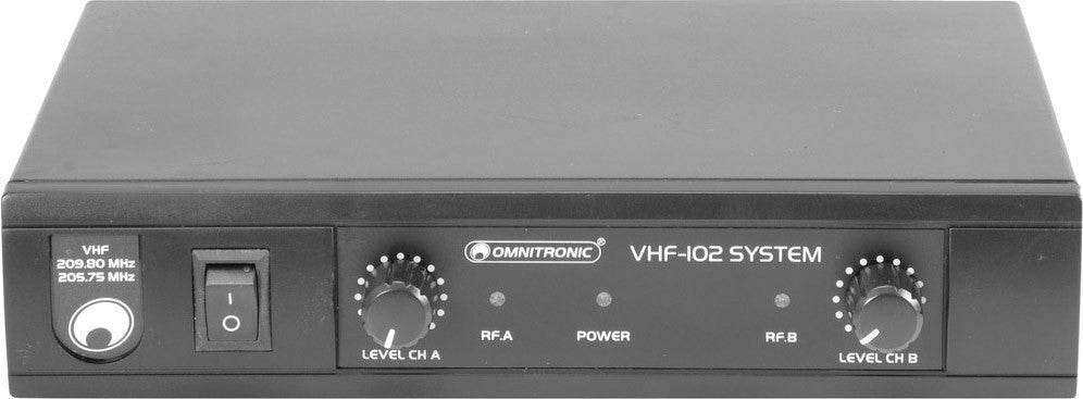 Microfone Sem Fio Duplo VHF-102 – Sistema Wireless VHF Profissional