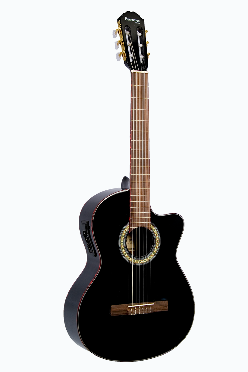 Huntington GFC349-BK Classical Cutaway Acoustic Electric Guitar