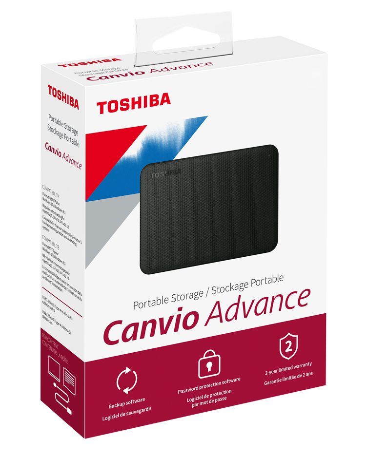 HD Externo Portátil Toshiba Canvio Advance 4TB – Segurança e Estilo Premium