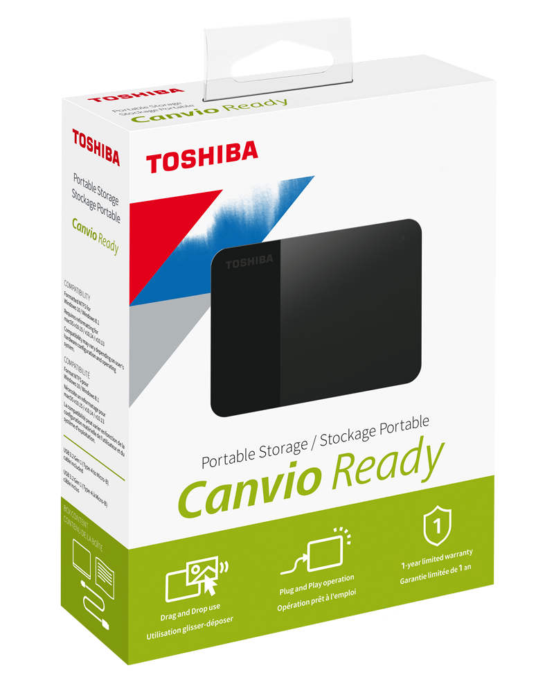 HD Externo Portátil Toshiba Canvio Ready 1TB – USB 3.2